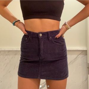 Reformation Corduroy Mini Skirt in Navy